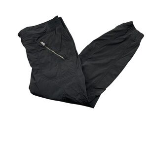 Athleta 14‎ Black Nylon Joggers Zipper Pockets